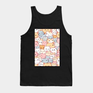 Cute Kawaii cat pattern Tank Top